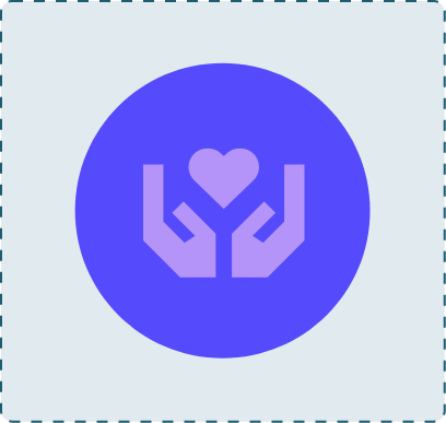 Purple Icon Hands Holding Heart