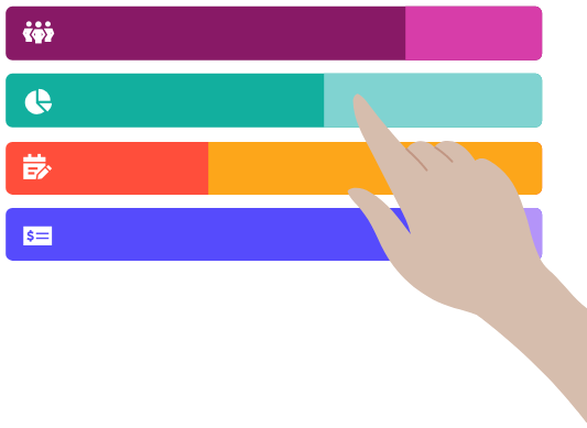 Bar Graph and Hand Pointing Illustration